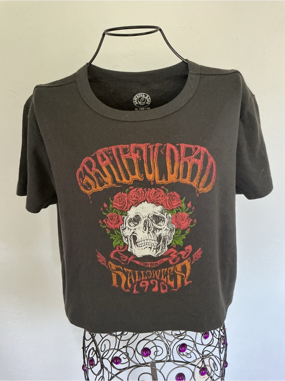 Grateful Dead Halloween 1970 Black Skull & Roses Graphic Tee